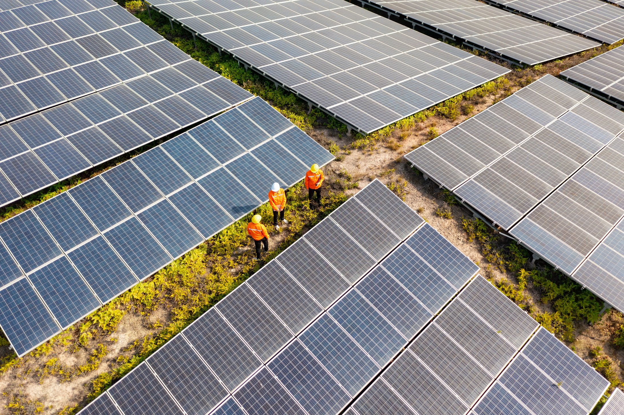Engineer overhauls equipment in solar power plant
